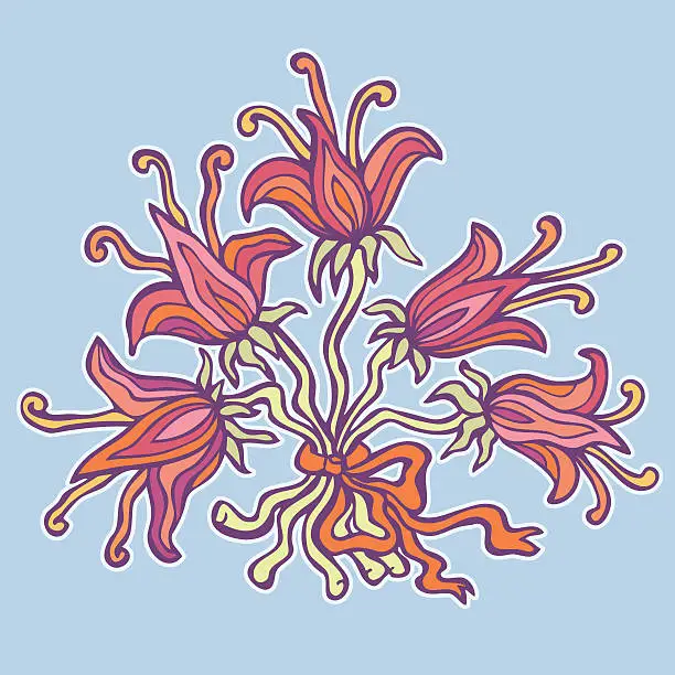 Vector illustration of Bunch of Lilies