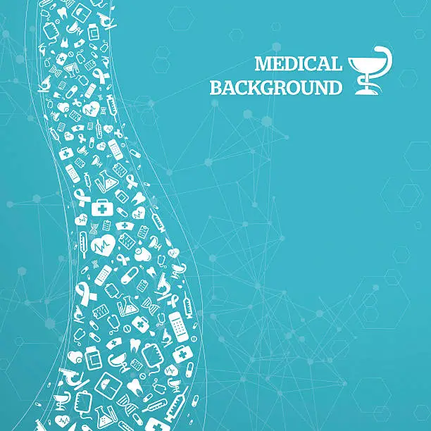 Vector illustration of Blue medical background with text