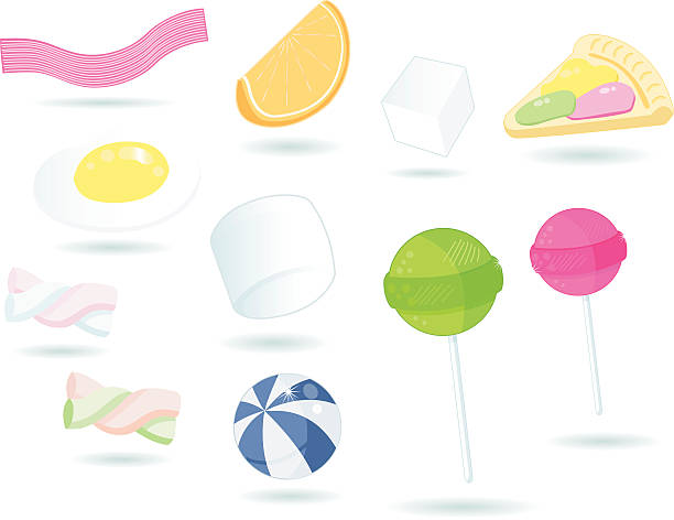 various sweets vector art illustration