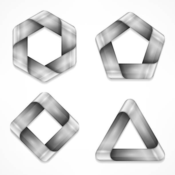 디자인 요소를 인명별 - triangle square shape label symbol stock illustrations