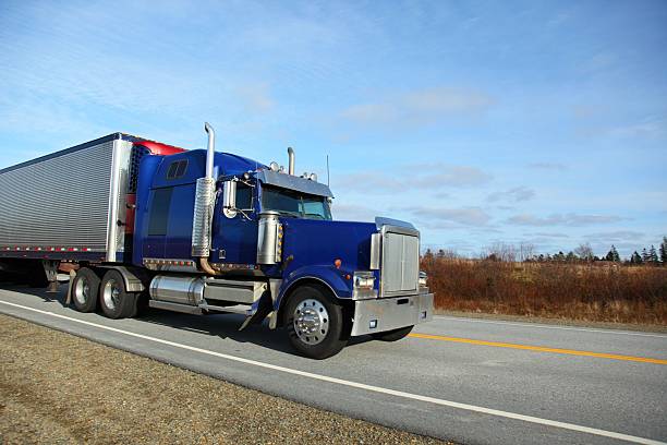 istock Semi-truck on a highway 537871301