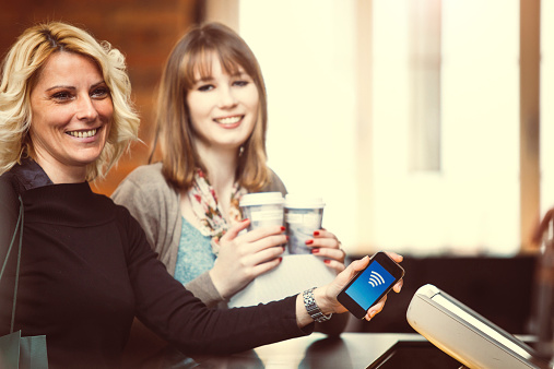 Contactless payment at the coffee bar