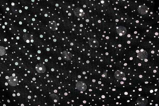 three layers of black & white Polka dot fabrics makes a textured universe of white shinny stars with a little imagination