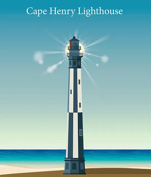 Vector illustration of Cape henry lighthouse