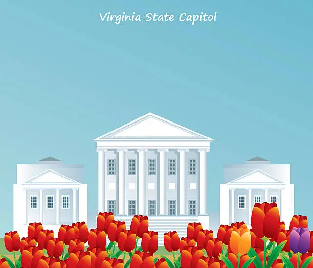 Vector illustration of Virginia State Capitol