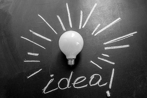 istock Light bulb with rays written by chalk on the  chalkboard 537875710