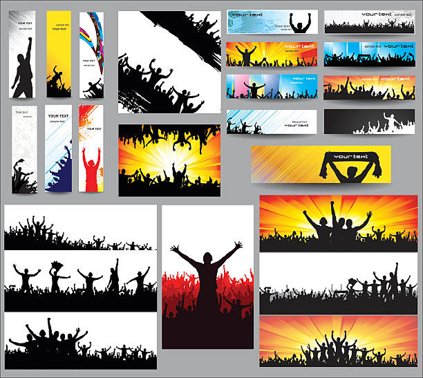 große sammlung von silhouetten - applauding human hand silhouette audience stock-grafiken, -clipart, -cartoons und -symbole