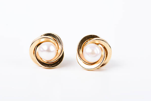 istock Gold Earrings With Pearls 537876752