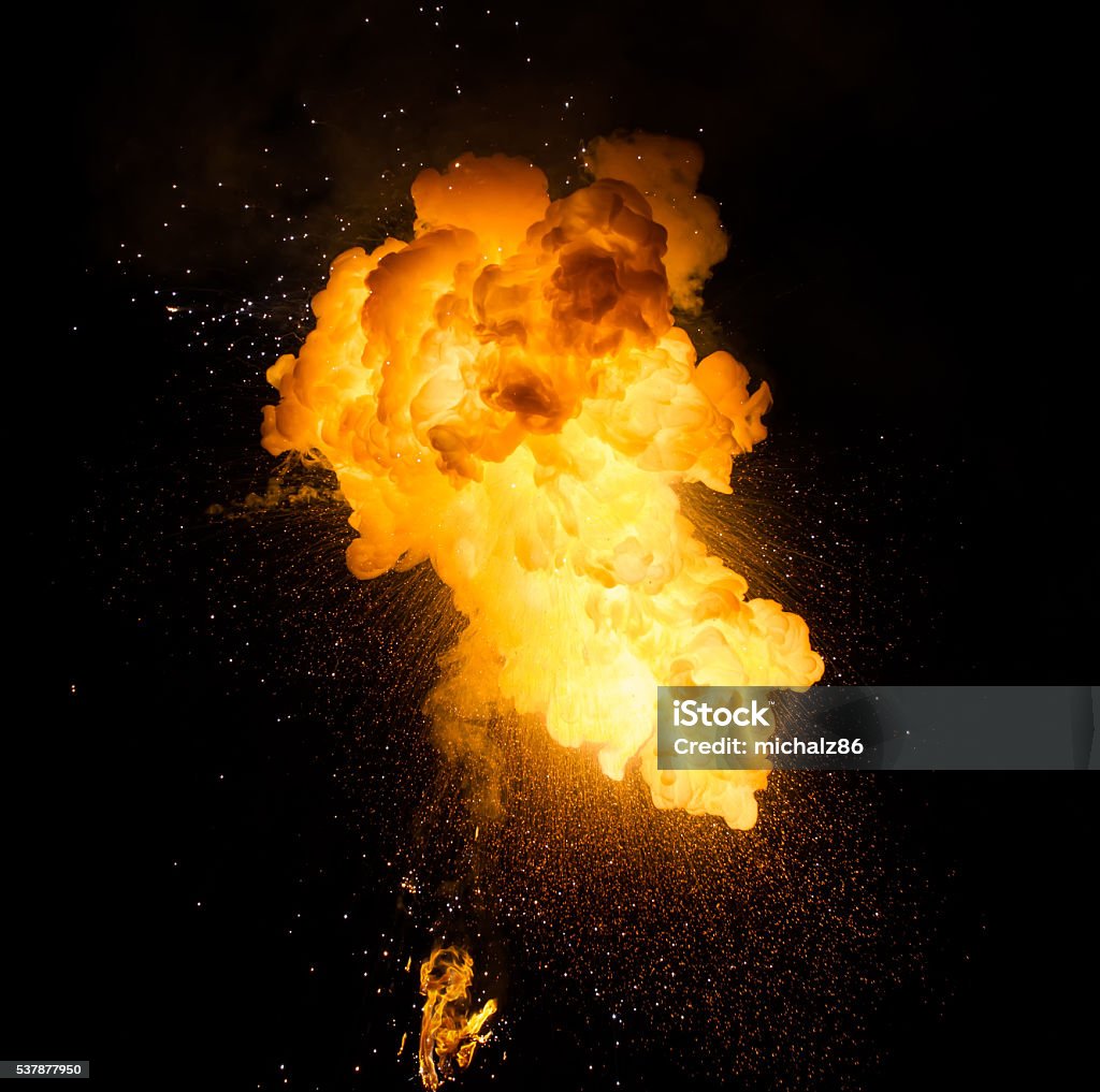 Exploding With Fury Realistic Fiery Explosion Busting Over A Black Background Stock Photo ...