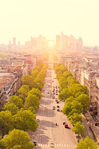 The view to La DÃ©fense from Arc of Triumph in Paris