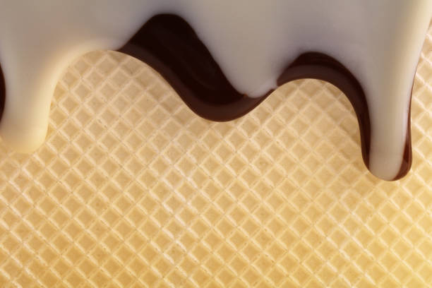 Wafer with flowing  licorice sauce