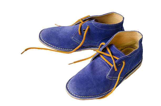 istock Blue suede shoes leather 537879428