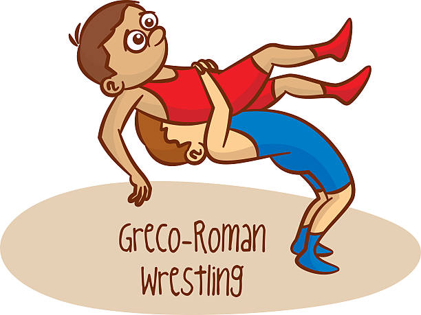 illustrations, cliparts, dessins animés et icônes de jeux olympiques d'été. sport. lutte gréco-romaine - greco roman