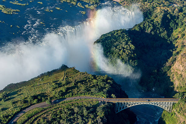 istock Aerial view of bridge before Victoria Falls 537882146