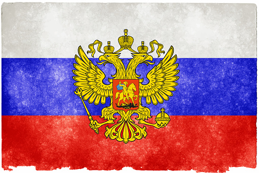 Painting flag Russia with white background