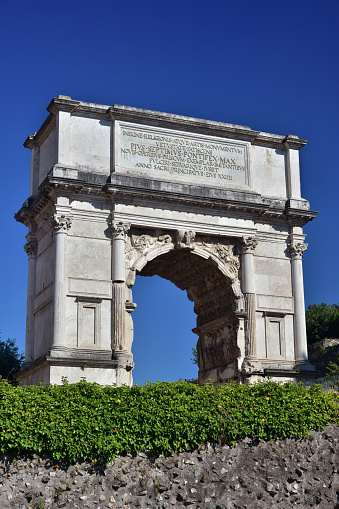 The Arch of Titus (Arco di Tito) in Roman Forum, Rome, Italy