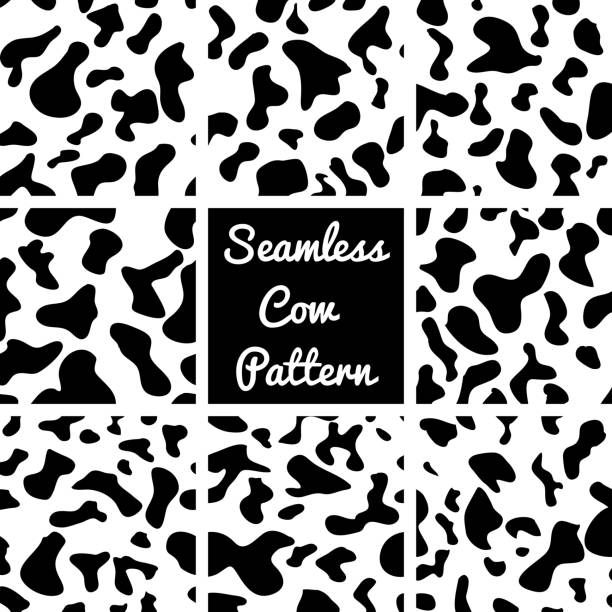 Vector set cow pattern on white background Vector set cow pattern on white background cowhide stock illustrations