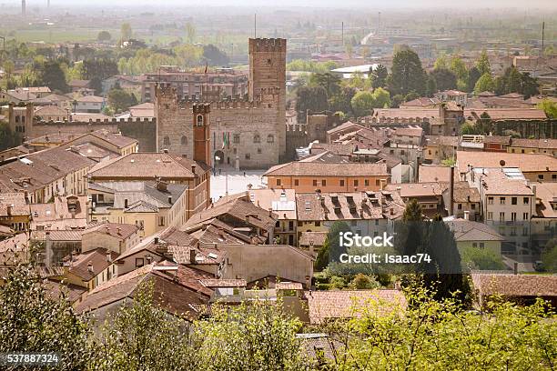 Panorama Of The Old Town Of Marostica Stock Photo - Download Image Now - Ancient, Architecture, Brick