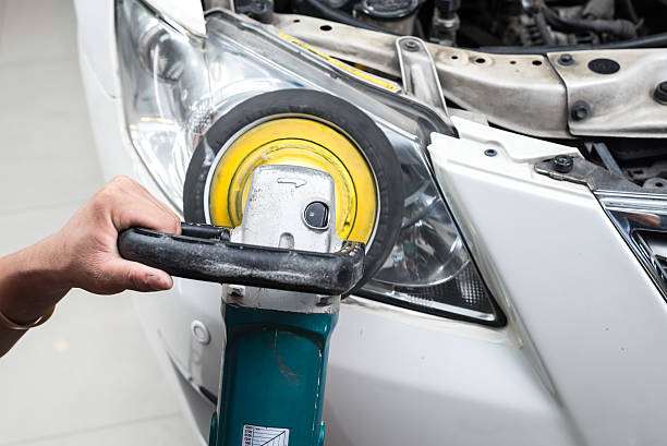 istock Car detailing series : Headlight polishing 537888278