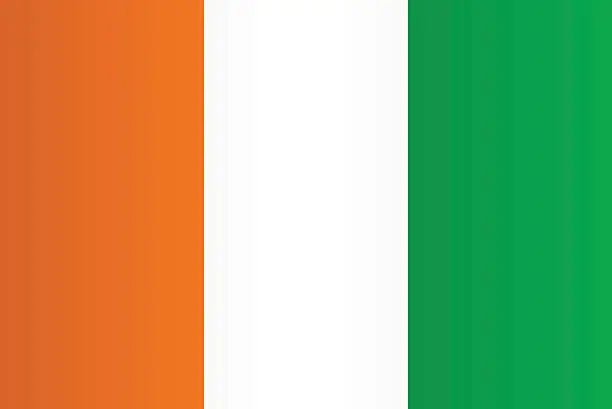Vector illustration of Flag of Ivory Coast