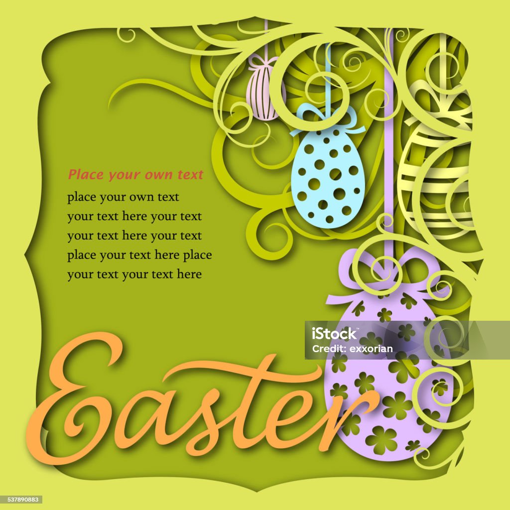 Easter Egg Paper-cut Art Easter egg paper art. Easter stock vector