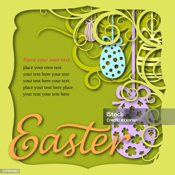 Easter Egg Papercut Art Stock Illustration - Download Image Now - Easter, 2015, Abstract