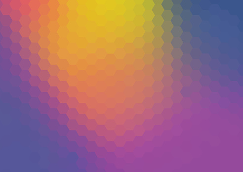 Colorful Hexagonal vector gradient background.