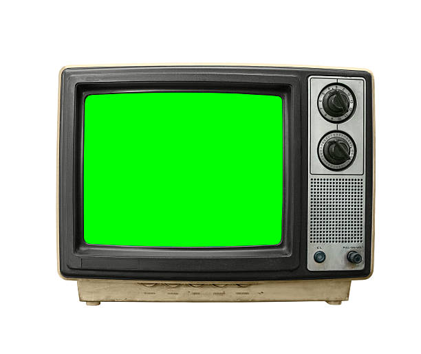 istock Grundgy Old Television With Chroma Key Green Screen 537892224