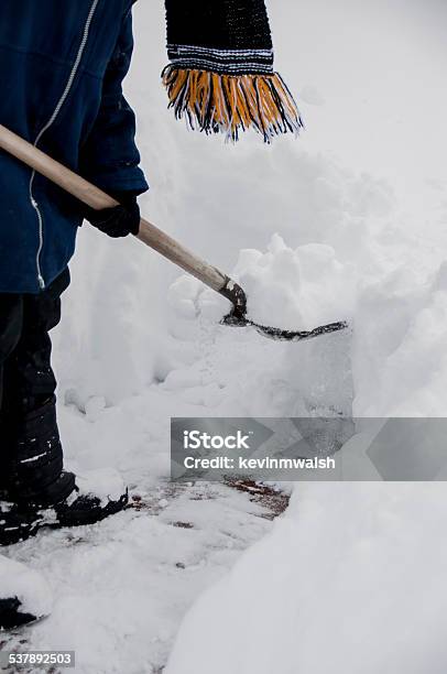 Shoveling Deep Snow Stock Photo - Download Image Now - 2015, Blizzard, Cold Temperature