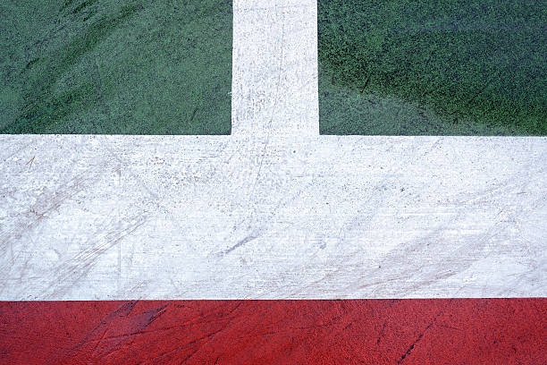 istock Top view old concrete tennis court 537894165
