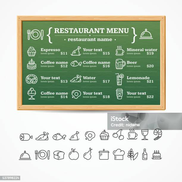 Vector Menu Restaurant Menu Restaurant Board Vector Stock Illustration - Download Image Now ...