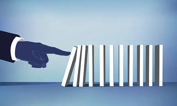 Vector illustration of Domino effect