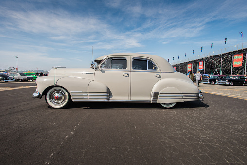 Pomona, USA - June 5, 2016: Vintage Chevrolet Sedan on display is one of more than 1,000 vintage vehicles available for inspection by more than 30,000 potential buyers at the Pomona Car Show, the largest on America's West Coast.