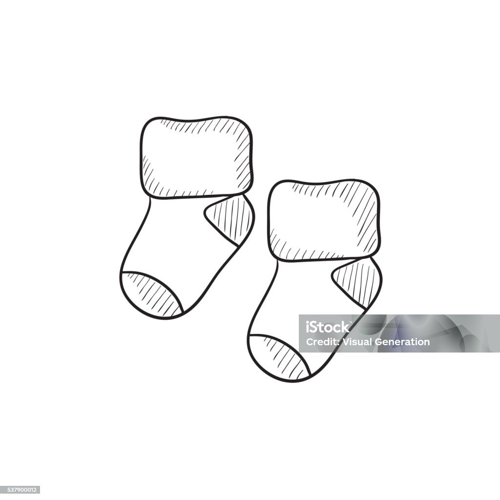 Baby socks icon in outline style isolated on white background