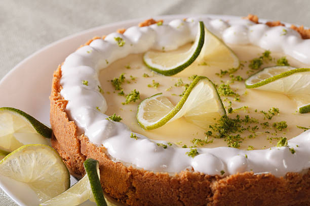 istock Beautiful key lime pie with whipped cream and peel close-up 537901858