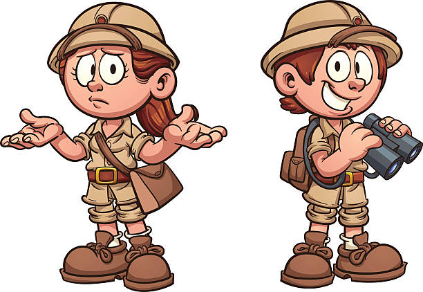 ilustrații de stoc cu safari copii - explorator