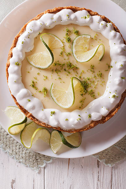 istock key lime pie with whipped cream close-up. vertical top view 537902746