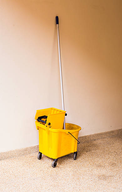 istock Mop bucket on cleaning in process indoor 537903894