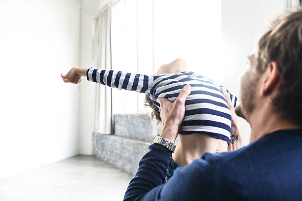 istock happiness young kid running to the father 537904546