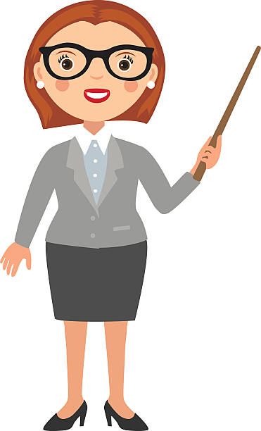 ilustrações de stock, clip art, desenhos animados e ícones de famele do professor - businesswoman skirt isolated standing