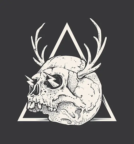 Vector illustration of Skull with Horns