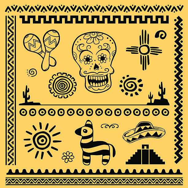 Mexican Design Elements vector art illustration