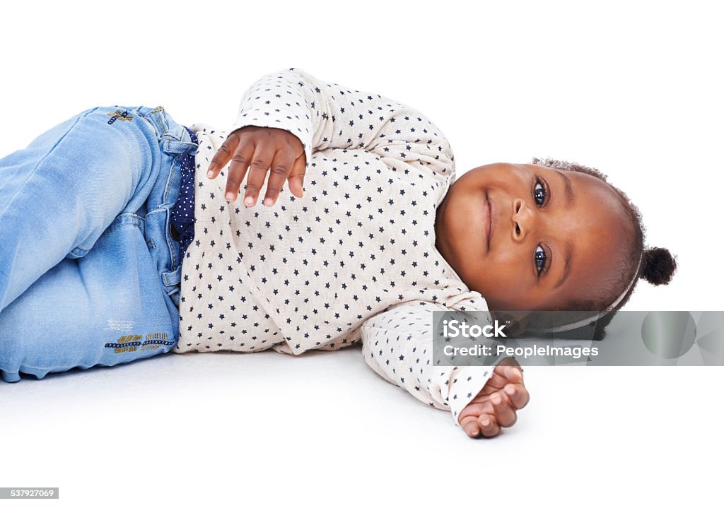 It's so exhausting being this cute Studio shot of an adorable baby girl isolated on white Baby - Human Age Stock Photo