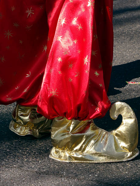 golden oriental buty - costume stage costume sunlight carnival zdjęcia i obrazy z banku zdjęć