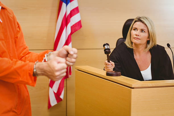 istock Judge about to bang gavel on sounding block 537972011
