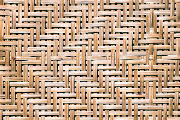 Pattern of Thai style natural bamboo handcraft background Pattern of Thai style natural bamboo handcraft texture background multi colored woven macro mesh stock pictures, royalty-free photos & images