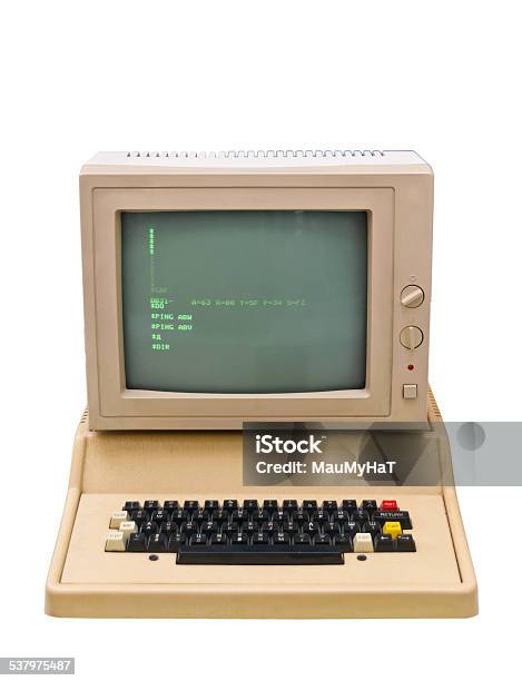 Vintage Old Computer Stock Photo - Download Image Now - Mainframe, Computer, Retro Style