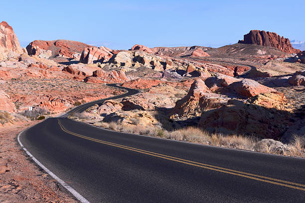 istock Winding road in rocky desert 537976293