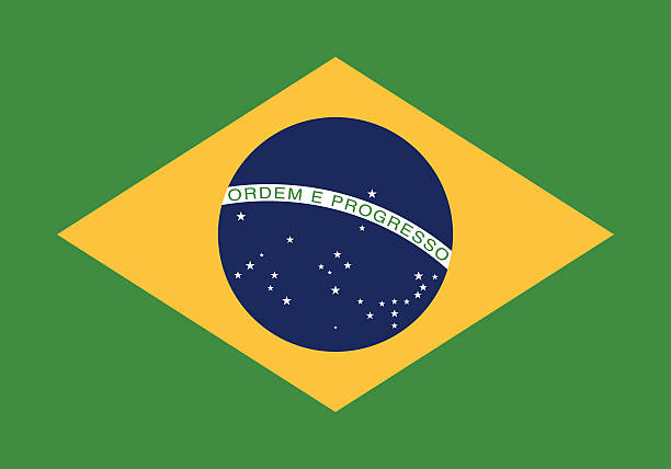 Flag of the Federative Republic of Brazil vector art illustration