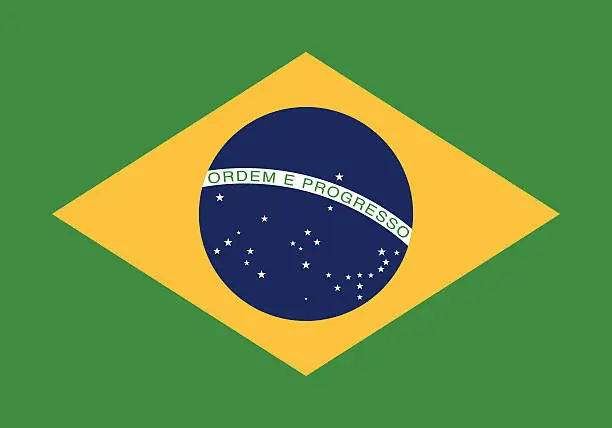 Vector illustration of Flag of the Federative Republic of Brazil